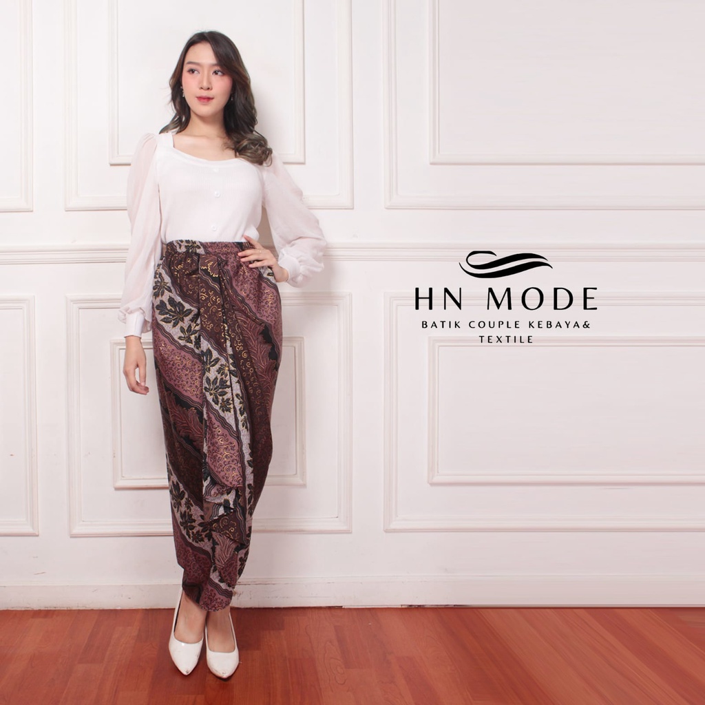 HN MODE - Rok rempel batik floral / rok batik modern / rok span / rok batik kondangan