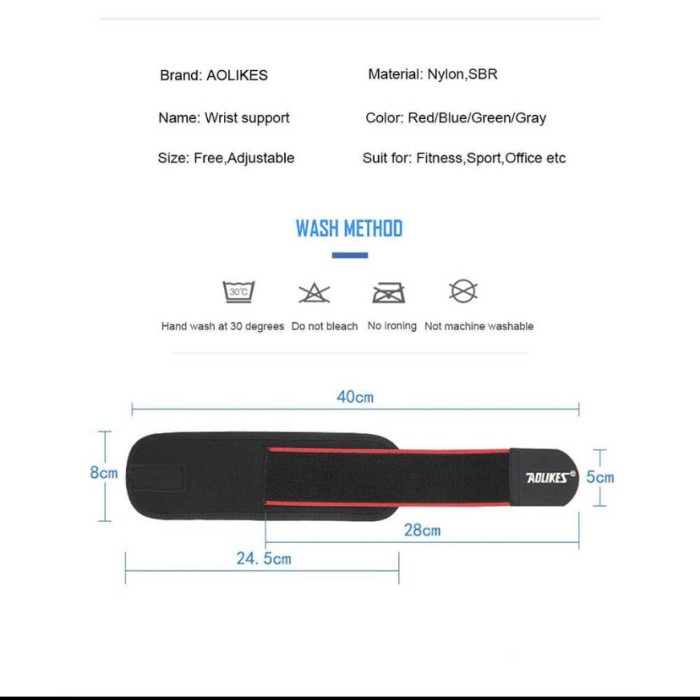 Pelindung Pergelangan tangan AOLIKES Premium Adjustable 1 pcs A-7938