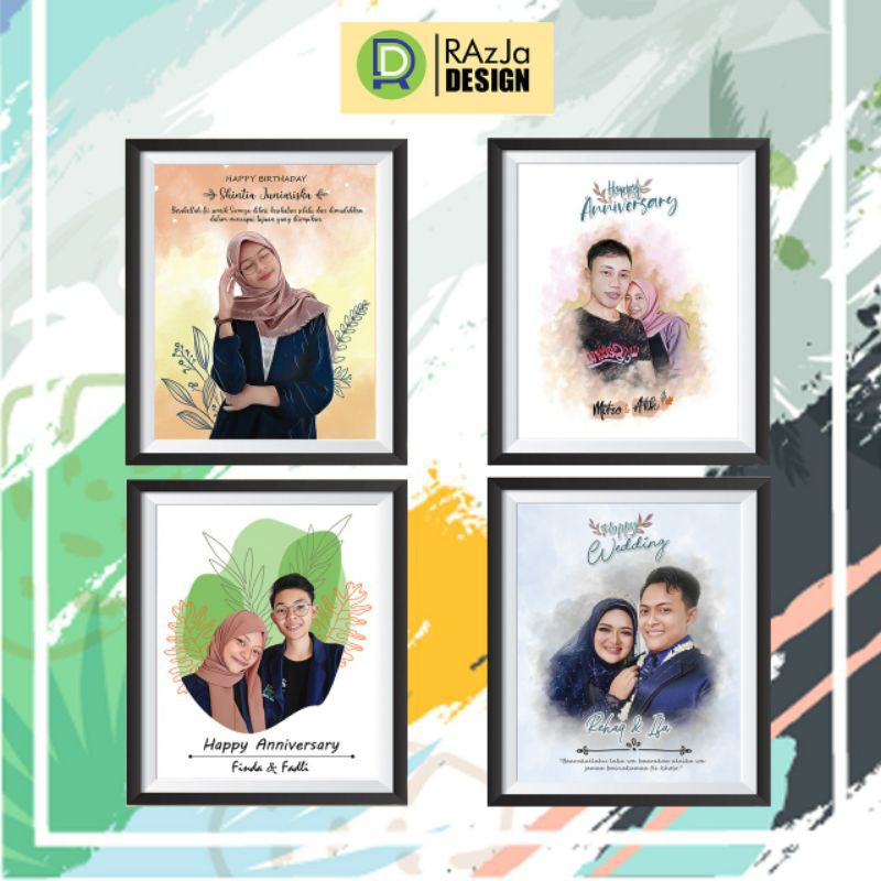 

Kado ulang tahun murah, desain art custom & pigora 10R