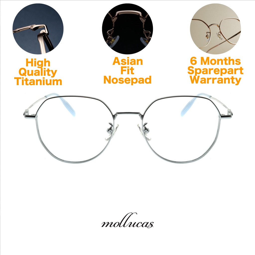 Mollucas - Mollucas Verbeek CK838 C3 Silver - Frame Kacamata -Pria/Wanita - Minus/Silinder/Plus