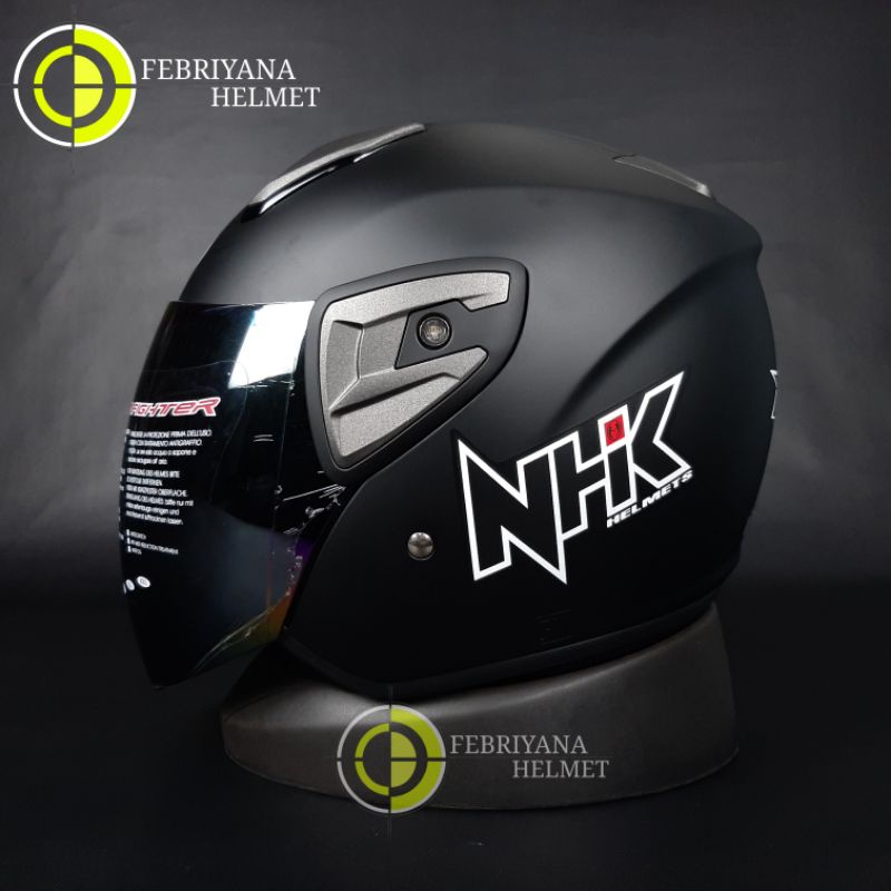 HELM NHK R7 SOLID BLACK DOFF | HALF FACE NHK R7