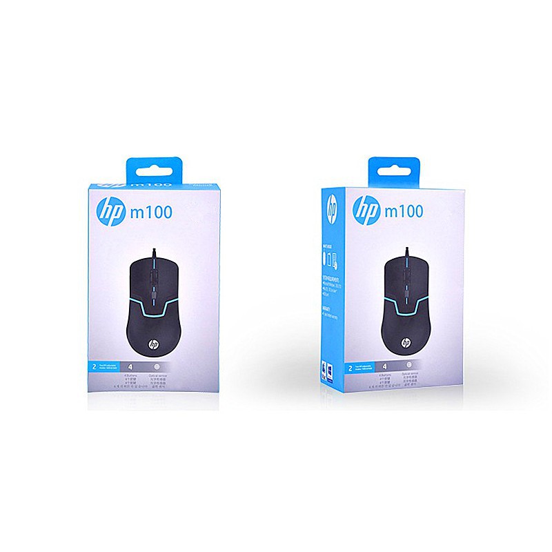 HP M100 Original Mouse Kabel USB Optical 1600DPI dengan Backlight