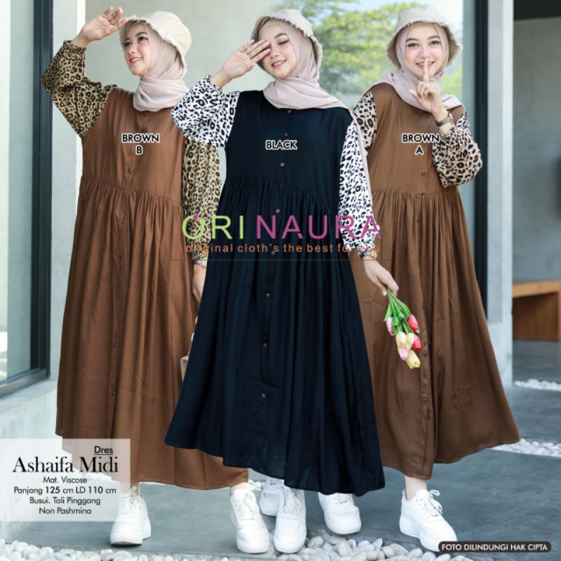 Gamis / Dress Midi Ashaifa matt Viscose by Ori Naura