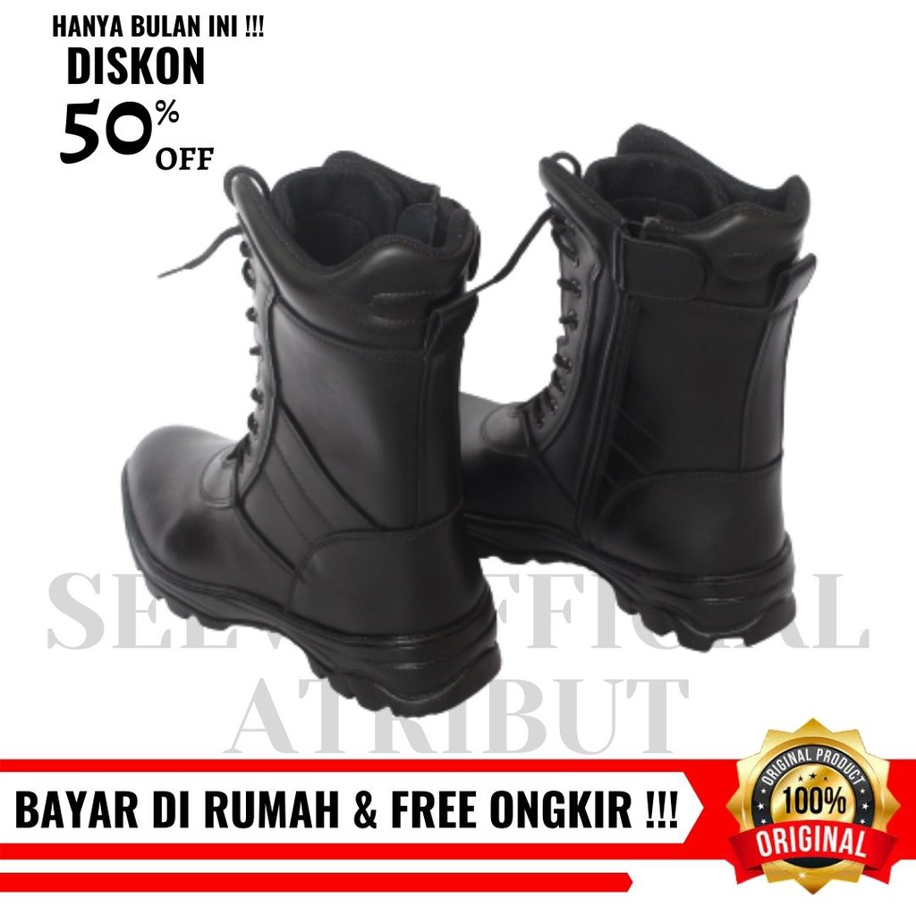 Sepatu PDL TNI AD Kulit Asli Dinas Lapangan Security Satpam Banser Sepatu Kerja TNI Polri Kulit Asli