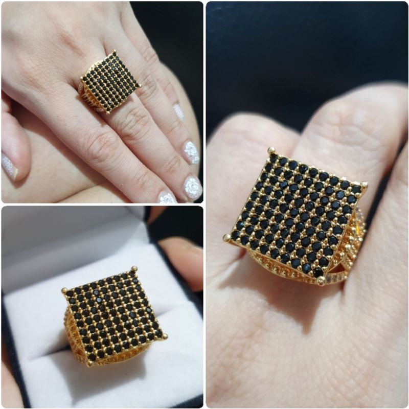 Cincin Premium lapis emas anti karat anti alergi Ring Zircon Premium Quality 093