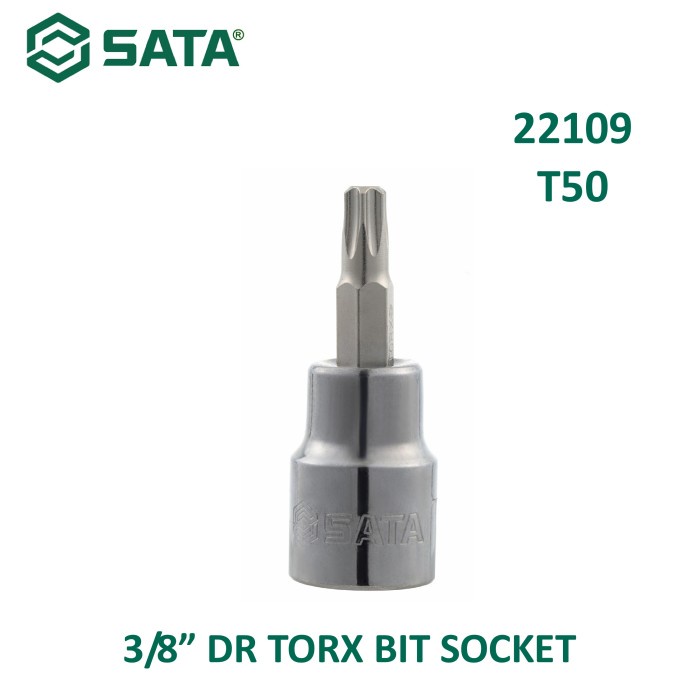 Mata Obeng Shock Bit Bintang T50 22109 - 3/8" Dr. Bit Socket Torx Sata