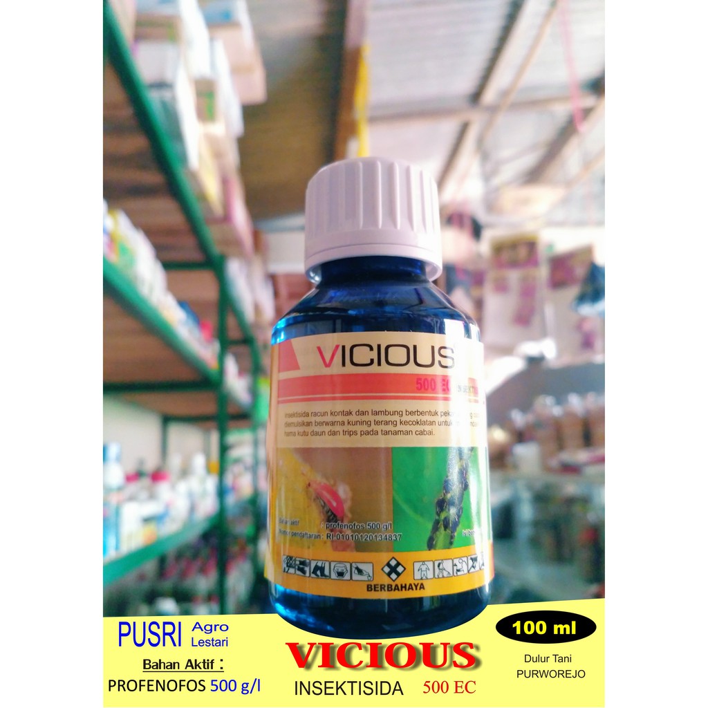 Insektisida VICIOUS 100 ml Bahan Aktif Profenofos 500 g/l Produk Pusri