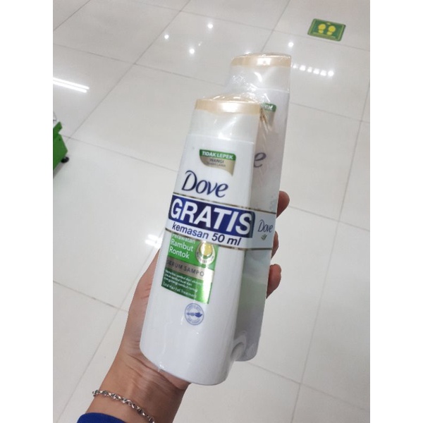 DOVE SHAMPO RAMBUT RONTOK 130ML GRATIS 1PCS dove shampo rambut rontok 50ML