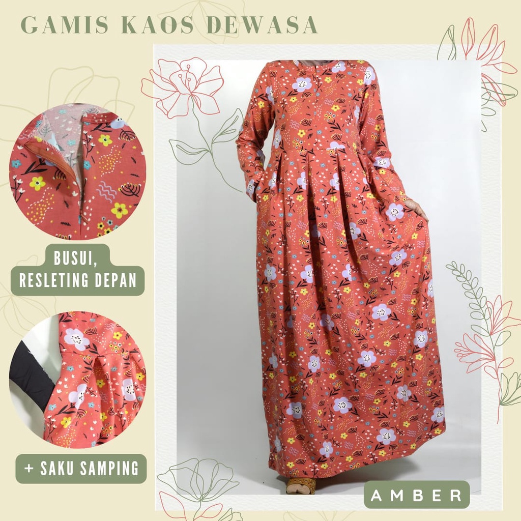 GAMIS KAOS DEWASA  BUSUI + SAKU SAMPING / GAMIS BABYTERRY IMPORT  (S/M/L/XL)