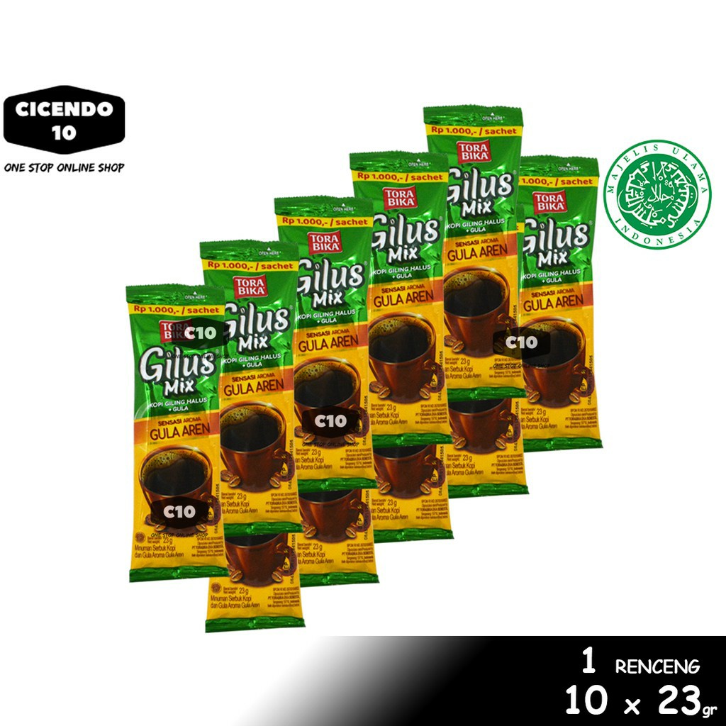 

RENCENG Gilus Mix Gula Aren Kopi Giling Halus + Gula - 10pcs x 23gr