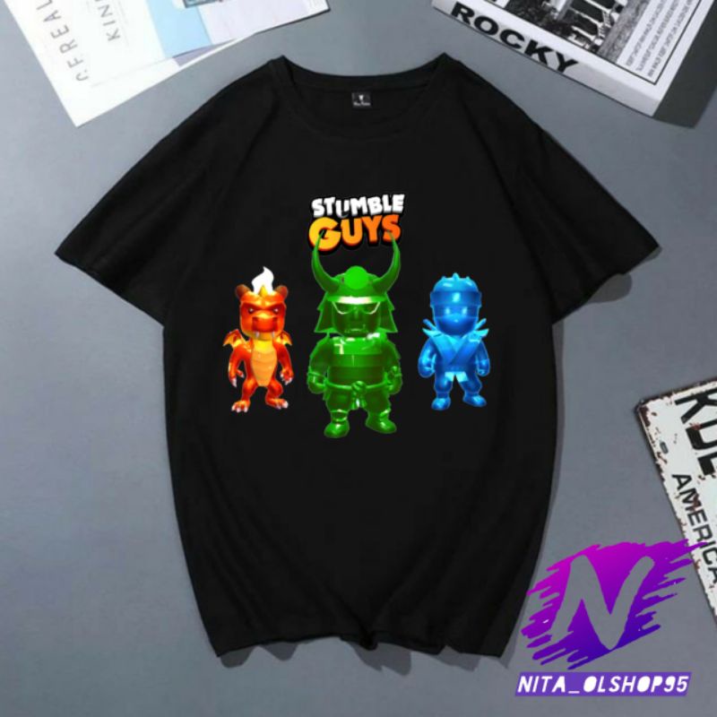 kaos stumble guys baju kaos anak dan dewasa karakter stumble guys