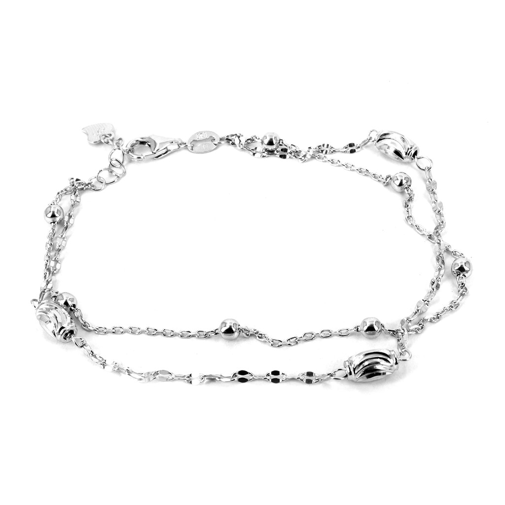 Dparis gelang tangan rantai wanita silver