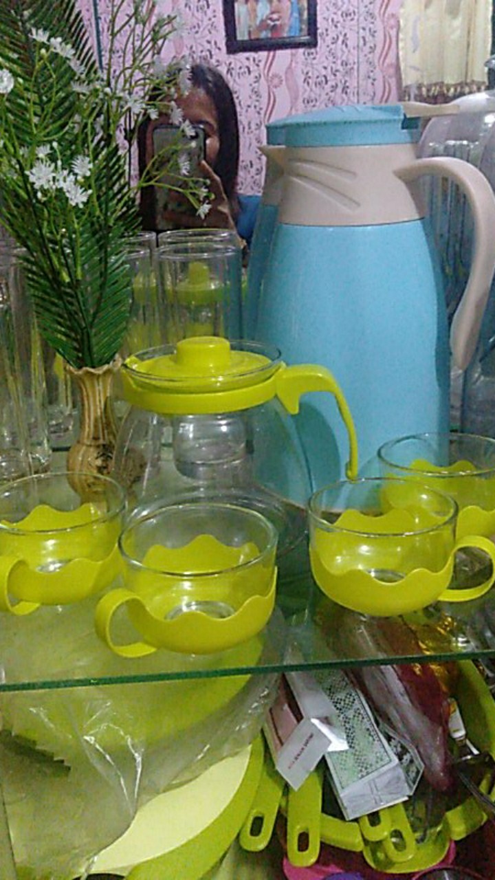 Tea Pot Set 5 In 1 / Teko Dan Gelas Kaca Set  / Teko Teh Set 5 In 1
