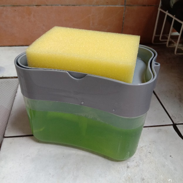Dispenser Sabun Cuci Piring Tempat Sabun Wastafel Cuci Piring Plus Sponge