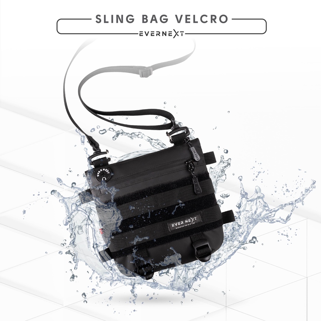 Tas Selempang Pria Anti Air VELCRO Waistbag Waterproof