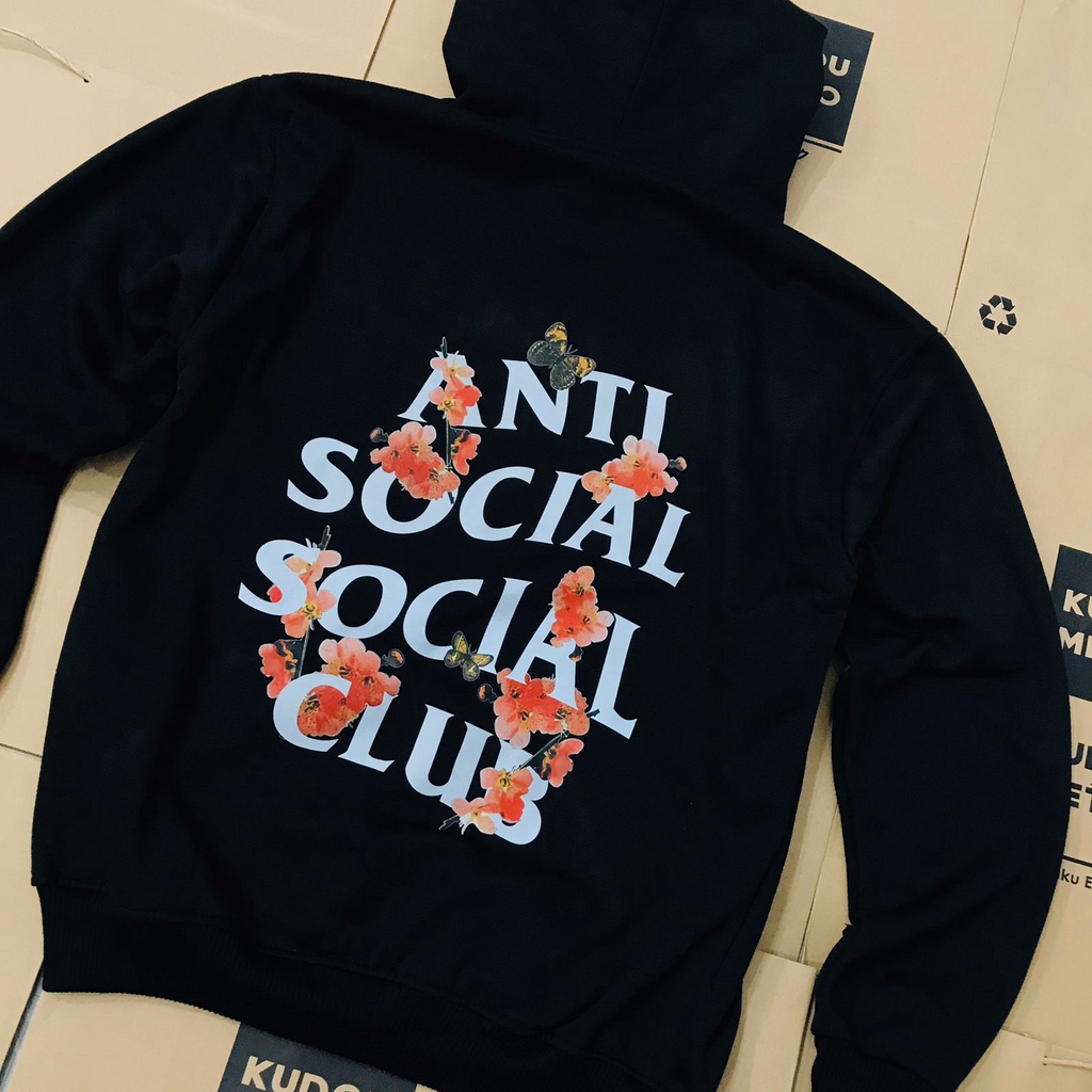 Hoodie Couple Anti Social Social Club Floral Blossom Premium Cotton Fleece