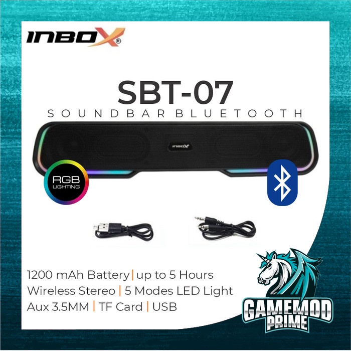 Speaker Soundbar RGB Bluetooth Inbox SBT07 SBT-07 Gaming