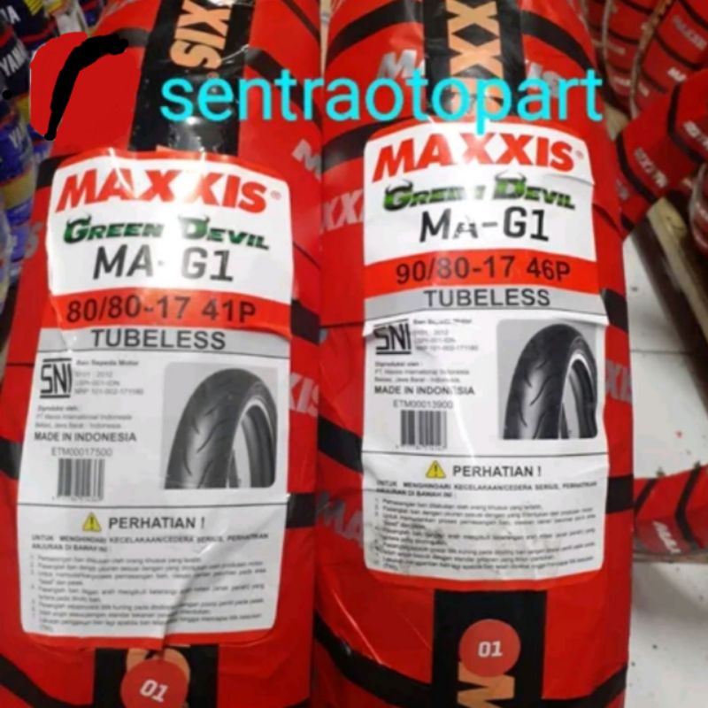 ban luar sepasang 80 80 17 90 80 17 ma g1green devil maxxis untuk semua motor bebek