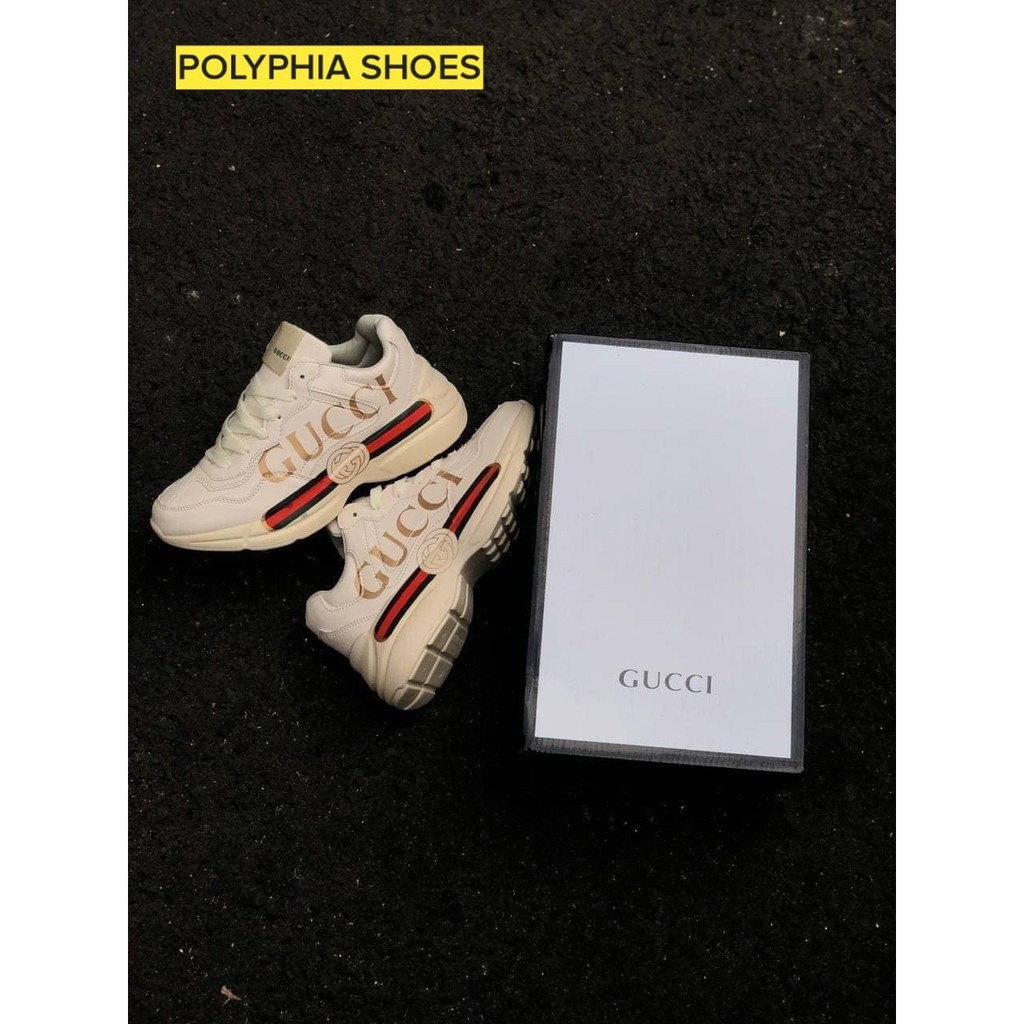 SEPATU GUCCI RHYTON IMPORT GRADE ORIGINAL / SEPATU PRIA WANITA BROWN