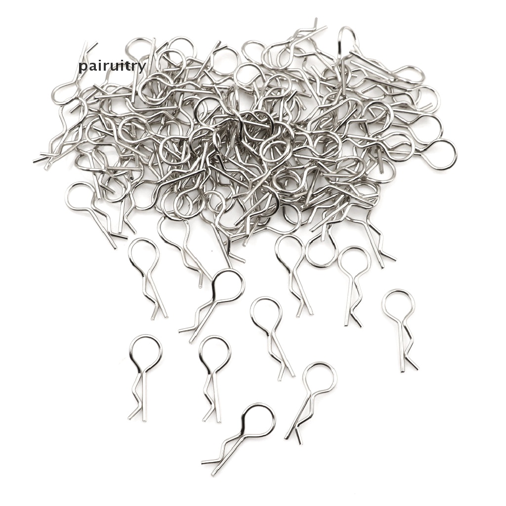 100pcs Klip Pin Shell Badan Bahan Stainless Steel Untuk 1 / 10 1 / 16 RC HSP PRT