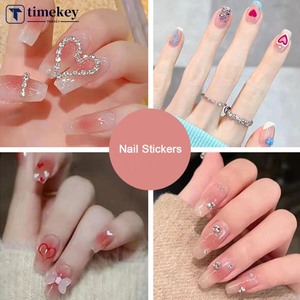 Timekey 24pcs / set Kuku Palsu Bisa Dilepas Untuk Aksesoris Nail Art / Manicure A8K6