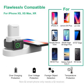 4 in 1 Qi Induction Wireless Charger Charging Dock For