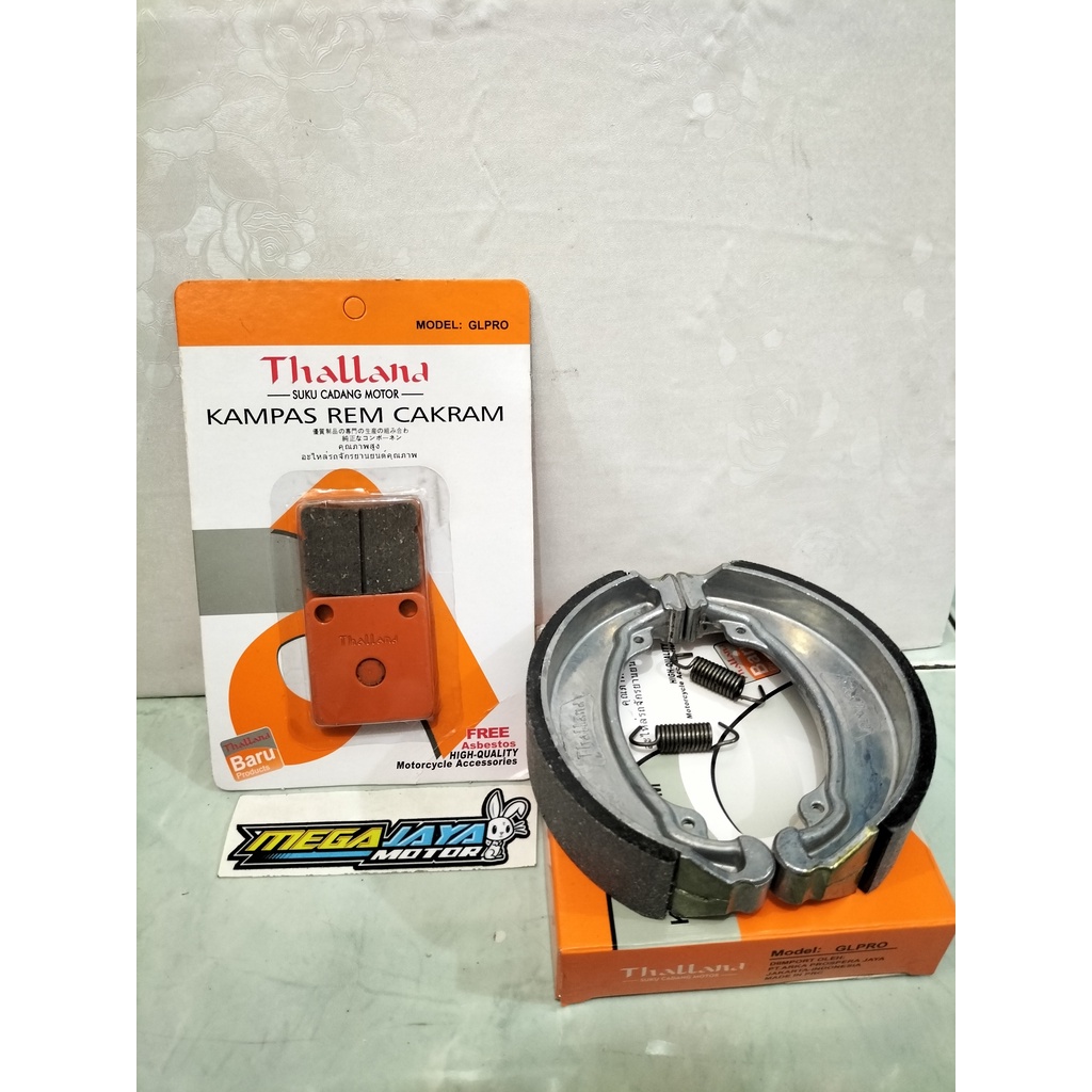 PAKET KAMPAS REM DEPAN BELAKANG GL PRO THALLAND KAMPAS REM TROMOL GL PRO DISPAD GL PRO THALLAND