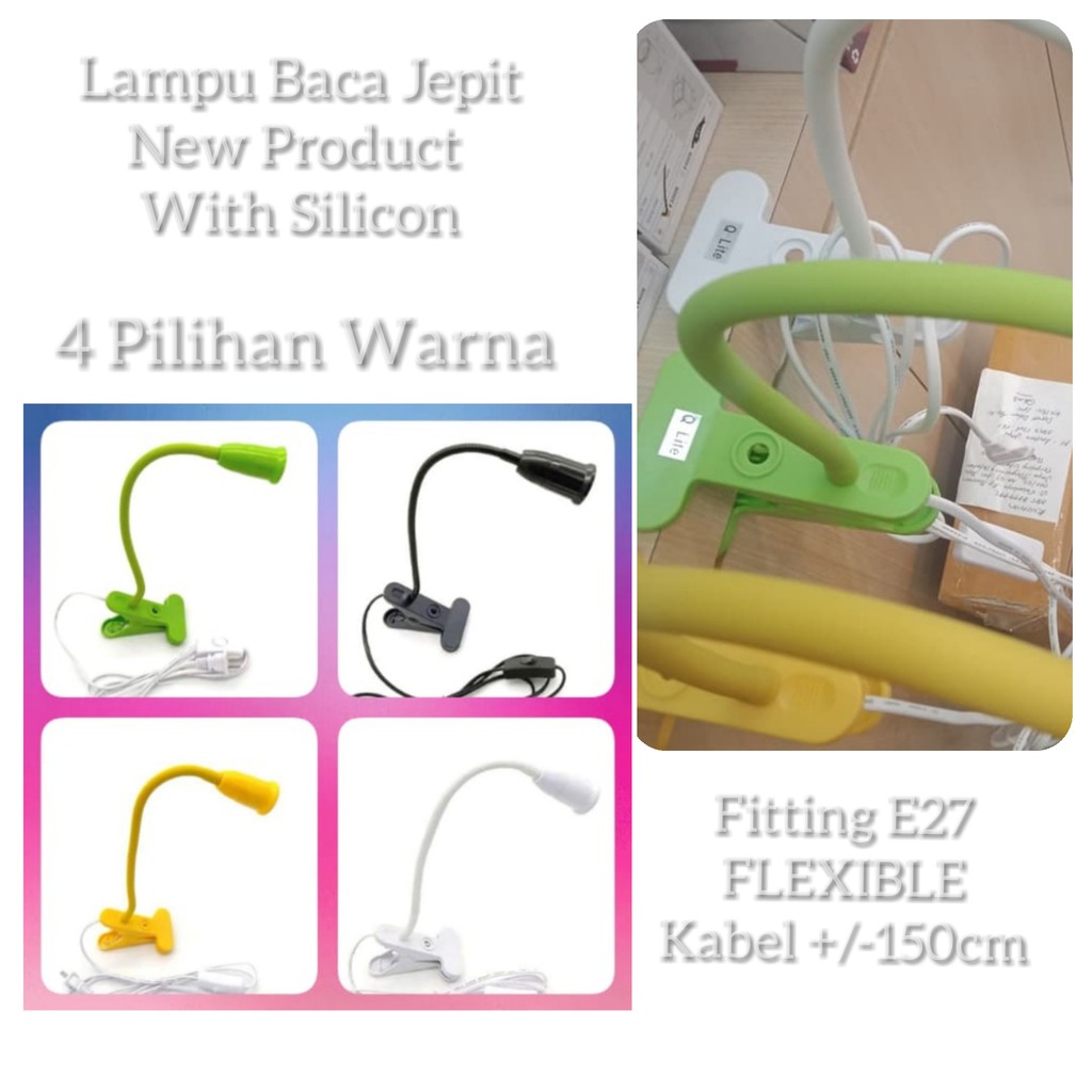 Lampu Jepit Baca Belajar Pameran Arsitek Fitting E27 Silikon Silicon