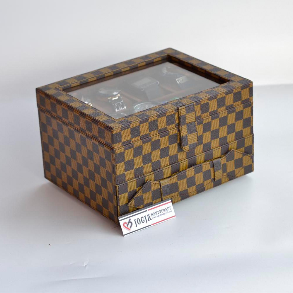 Kotak Tempat Jam Tangan Sport &amp; Tempat Perhiasan Motif / Watch Box