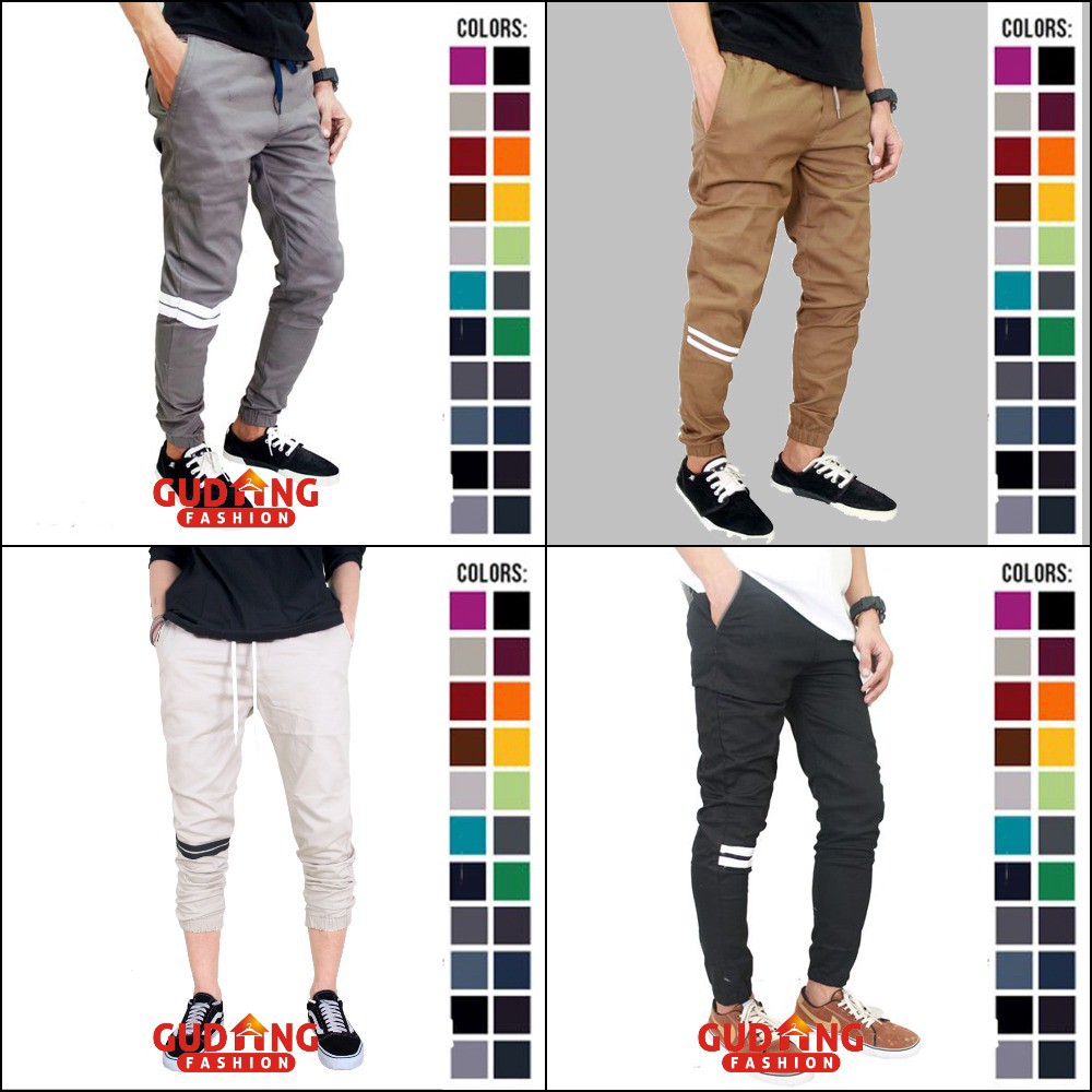 Celana Jogger Panjang Pria Keren Stretch - Banyak Pilihan Warna CLN (COMB)