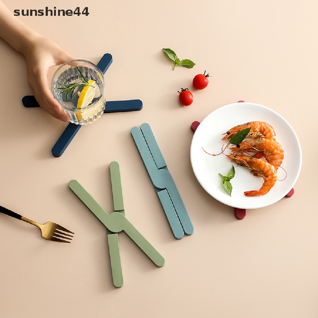 Sunshine Alas Piring / Wadah Makanan Lipat Dengan Bahan Silikon Non-Slip Tahan Panas