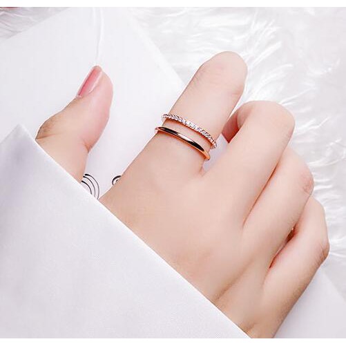 [ RESTOK / TERLARIS ] Cincin Titanium Mini Korea Wanita Fashion CK053 rose gold simple elegant