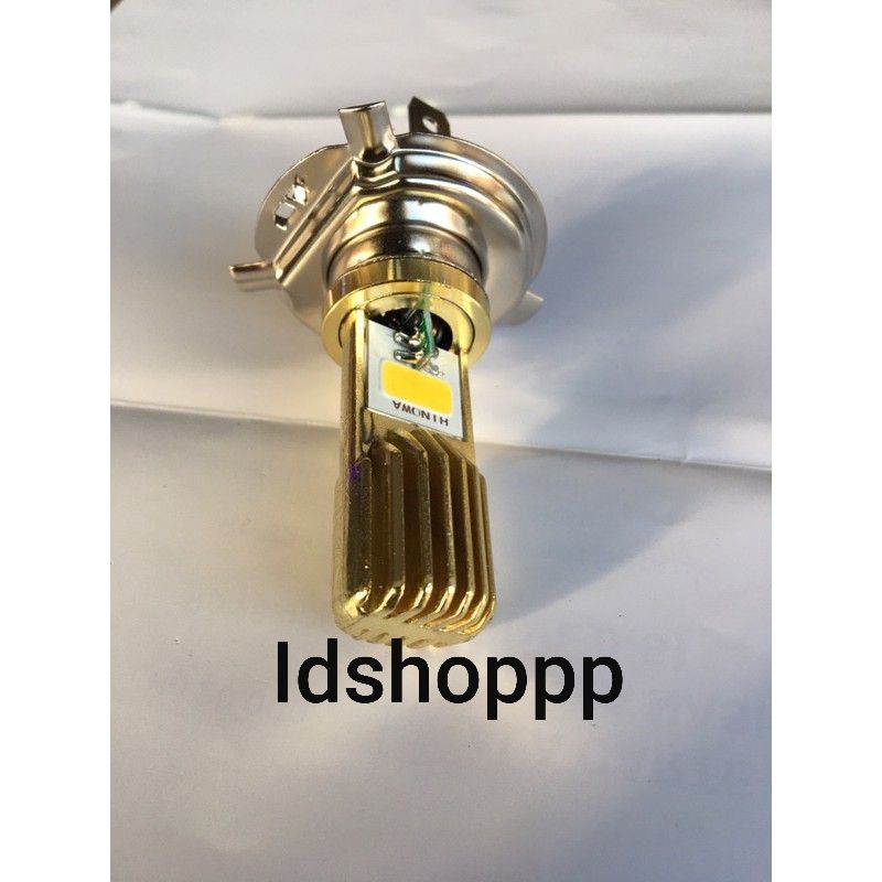 LAMPU LED DEPAN H4 2SISI AC DC GOLD SINAR WARM WHITE TERANG