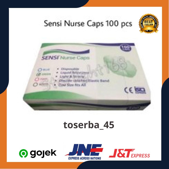 Sensi Nurse Cap 1 Box Isi 100pcs Sensi Nurse Caps Penutup Kepala Sensi Nurse Caps Masker Kepala MB58