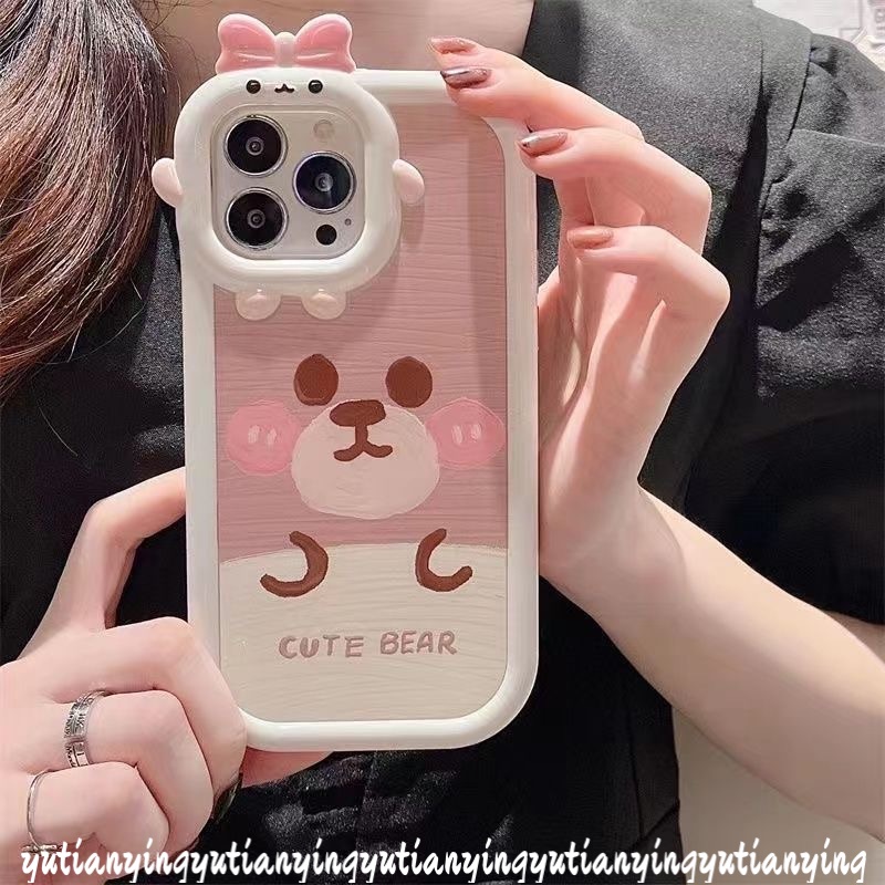 Soft Case Desain Kartun Milk Tea Bear 3D Untuk IPhone 7 8 6 6S 14 Plus XR 11 13 12 14 Pro MAX X XS MAX SE 2020