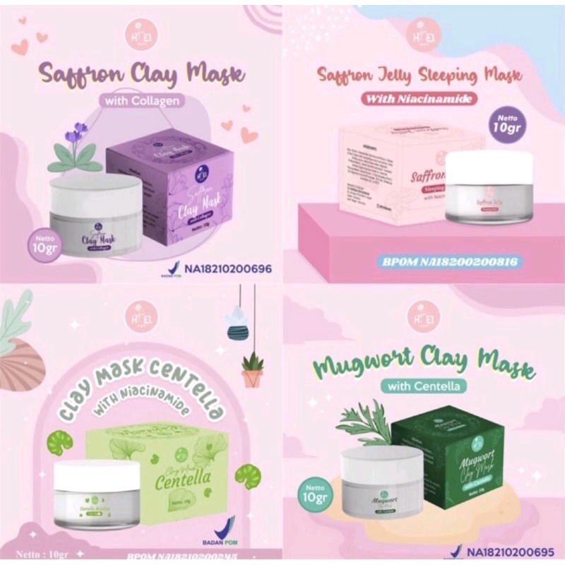 Sleeping mask saffron, clay mask saffron mugwort centella by Hiel