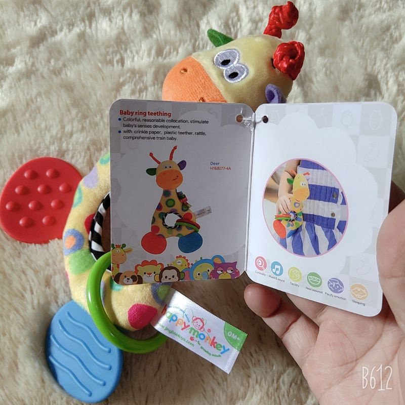 Mainan Boneka Bayi Rattle Teether Jerapah Lucu