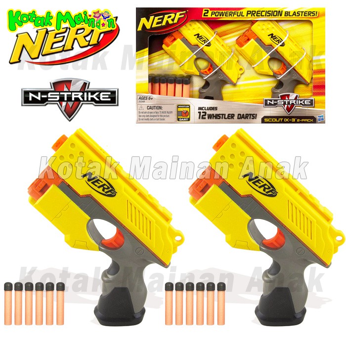 Nerf Gun N-Strike Scout IX-3 2 Blaster Pistol Nerf Original