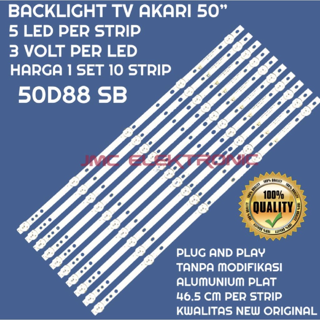 BACKLIGHT TV LED AKARI LE 50D88 LE50D88 LE50D88SB 50D LED BL AKARI 50 INCH 5K 3V 5 KANCING 3 VOLT