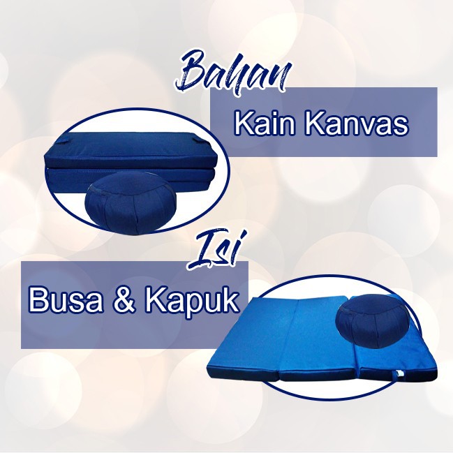 Matras / Bantal/Alas Meditasi Kombinasi Zabutton+ Zafu Blue Navy