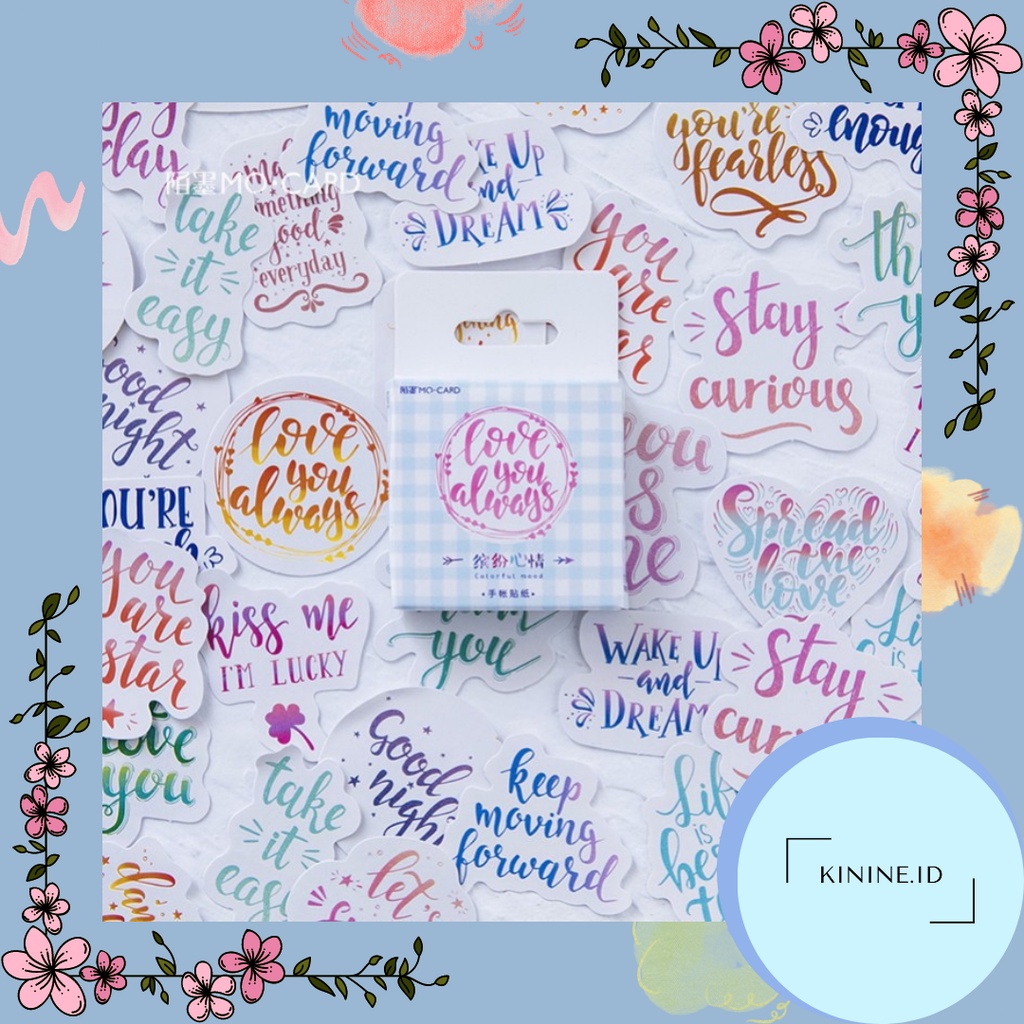 

45pcs Sticker Alphabet Quotes Inggris | Stiker Decor Bujo Scrapbook Diary