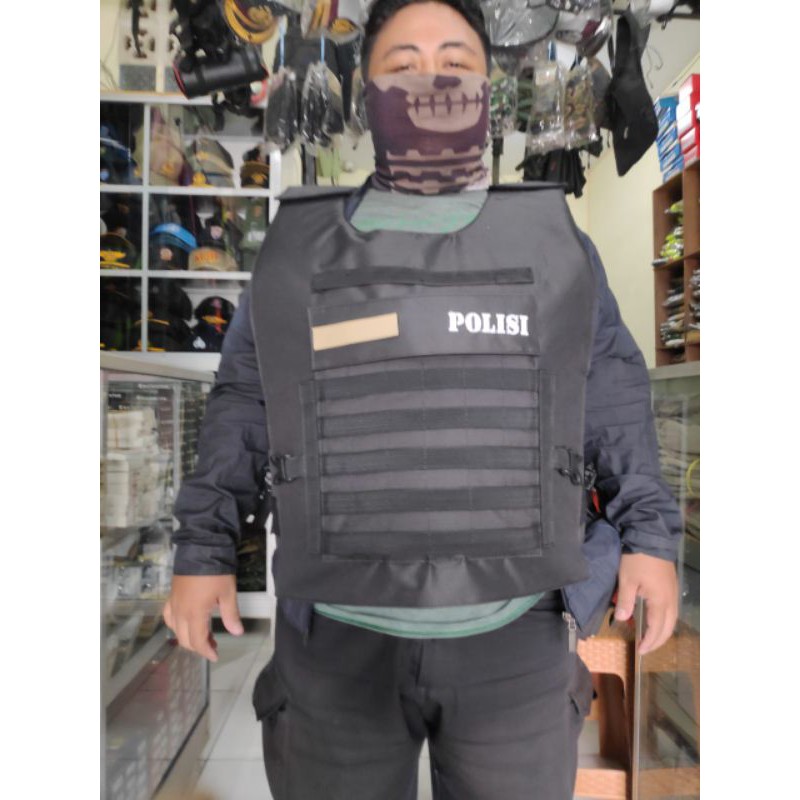 Rompi bodyvest Polisi JUMBO | Rompi motor polisi ukuran BIG SIZE | Rompi angin XXXL Hitam polisi
