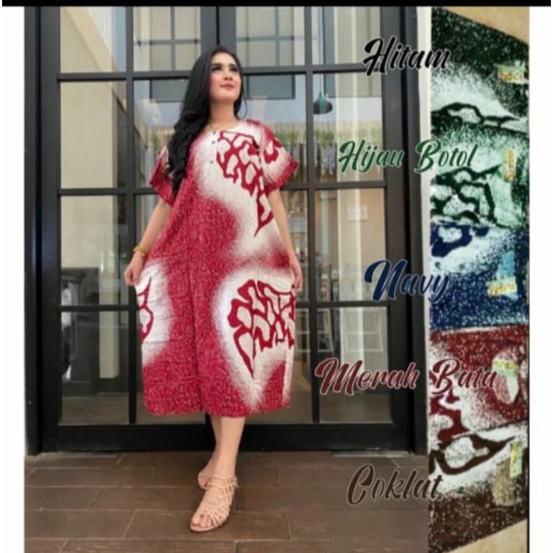 Daster jumbo songket busui bumil home dress dada kancing depan bahan rayon harga murah wanita modern