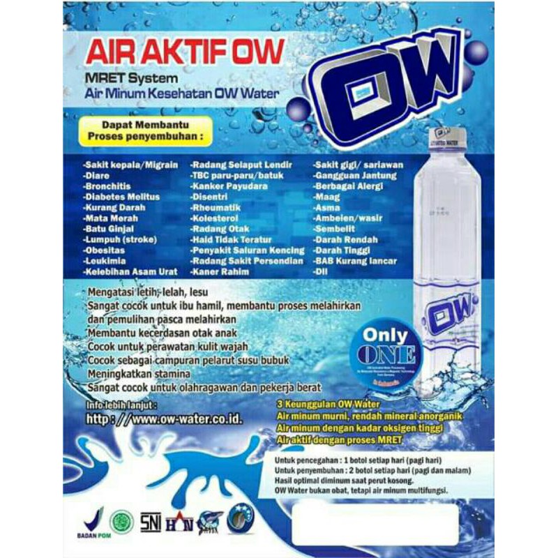 Air OW, Oxxywell, Oxy Water, air oxy ow, air MRet per dus @488ml