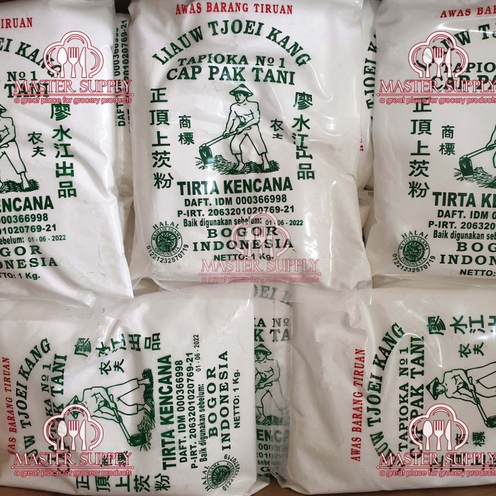 

hbt204tt Tepung Tapioka Liau Tjoei Kang Cap Pak Tani 1 Kg / Tepung Sagu 1 Kg Da01D100