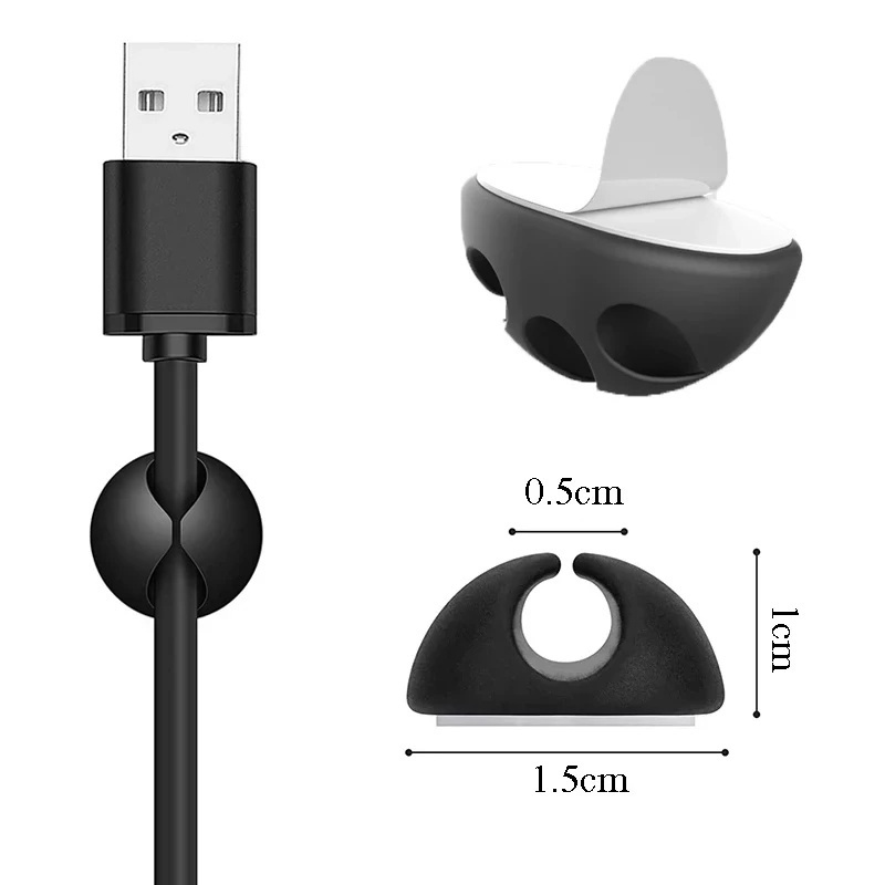 1pc Holder Organizer Kabel USB Portable Multifungsi Dengan Perekat