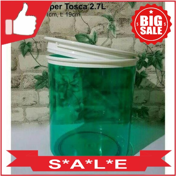 Tupperware Jolly Keeper Hijau Toska 2.7L (1pc Toples) Tupperware Original