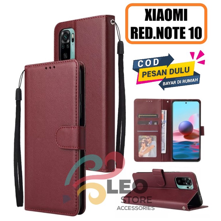 DOMPET HP UNTUK XIAOMI REDMI NOTE 10 (2021) NEW LEATHER FLIP CASE XIAOMI REDMI NOTE 10 (2021) NEW