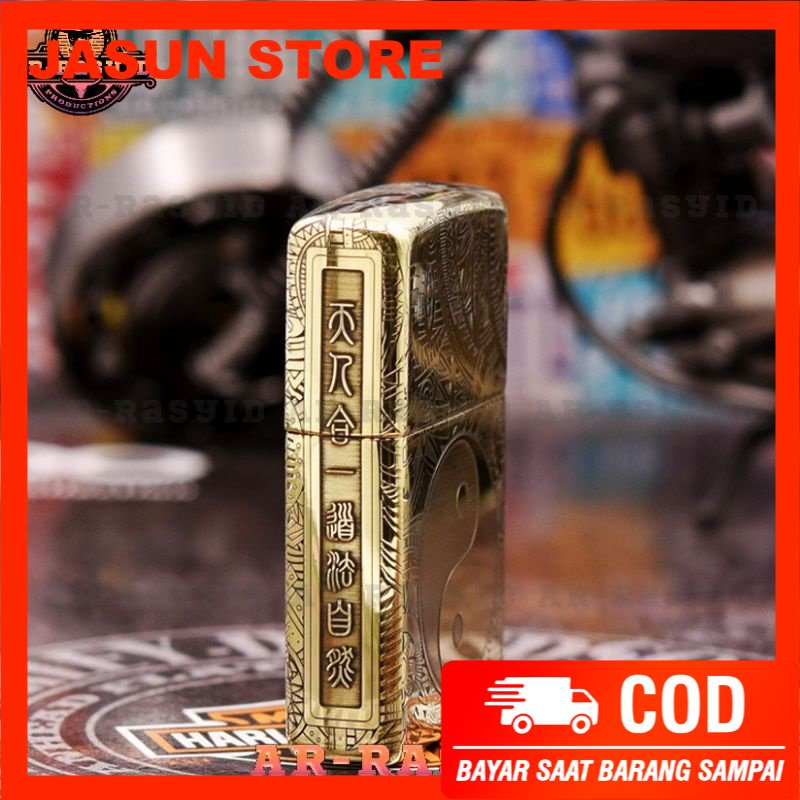 BISA COD! Korek Api Minyak Zippo Motif Yin Yang 204B