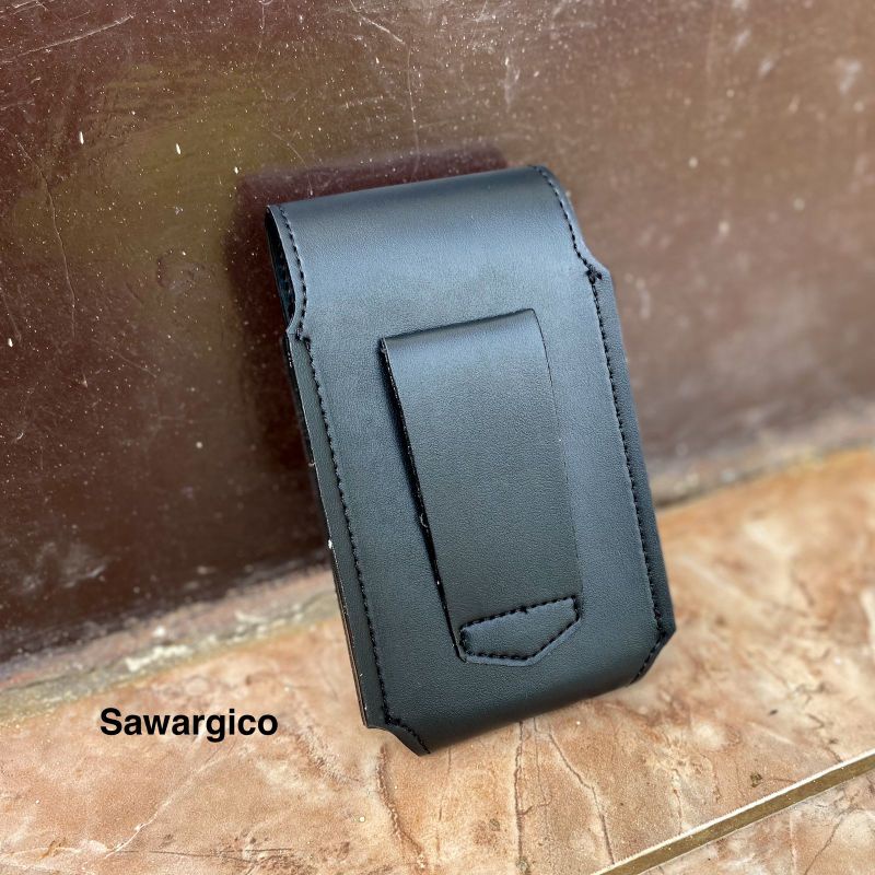 Sarung hp pinggang logo satpam kulit